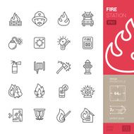 Fire station vector icons - PRO pack