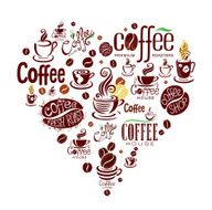Conceptual background with coffee design elements N2