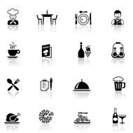 Black Restaurant Icon Set N2