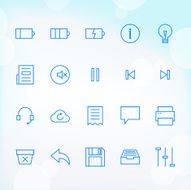 20 Trendy Thin Icons for web and mobile Set 5