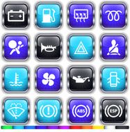 Alloy Super Glossy Car Dasboard Buttons on 11 Different Colors