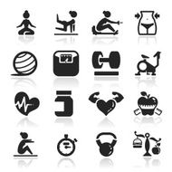 Fitness Icons set elegant series