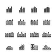 Cityscape icons set