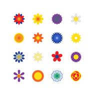 Vector Flower Icons Set for Pattern Work in Isolated Background