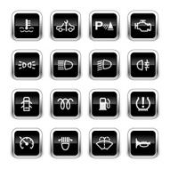 Supergloss Black Icons - Car Control Indicators N2