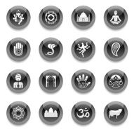 Black Round Icons - India