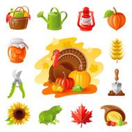 Autumn gardening icons