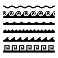 Seamless Wave Pattern Set Vector Template
