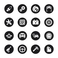 Auto Service Icons - Black Circle Series