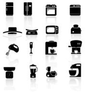 Household kitchen appliance icons
