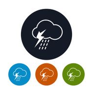 Icon cloud with thunderstorm vector illustration
