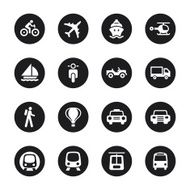 Transportation Icons Set 1 - Black Circle Series