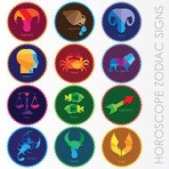 set of modern horoscope zodiac signs