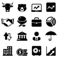 Stock Market Icons - Black Series