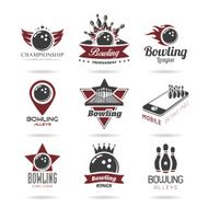 Bowling icon set N2