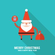 Cute Santa Claus with Christmas gifts Happy New Year