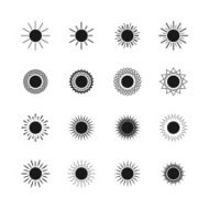 Set of different images the sun vector illustration