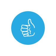Icon hand giving thumbs up vector illustration