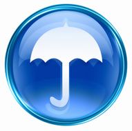 Umbrella icon blue isolated on white background