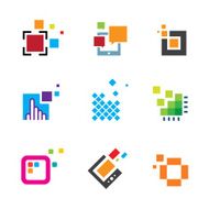 Just creative abstract colorful design geometric polygon cube icon