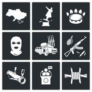 The situation in Ukraine Vector Icons Set