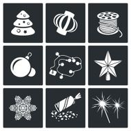 Christmas decorations Vector Icons Set N2