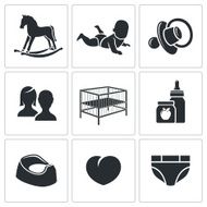 Raising a child Vector Icons Set N2