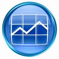 Graph icon blue isolated on white background