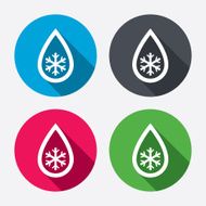Defrosting sign icon From ice to water symbol