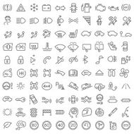One hundred vector line icons set N4