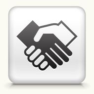Black and white handshake icon
