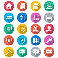 Real estate flat color icons