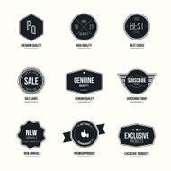 Set of retro minimalistic badges and labels