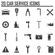 Vector black car service set