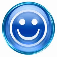 Smiley Face blue isolated on white background