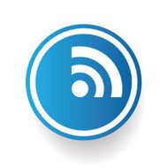 Social symbol on blue button