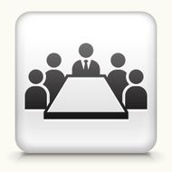 Square Button with Business Meeting