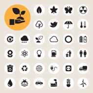 Eco energy icons set