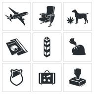 Drug trafficking icon set