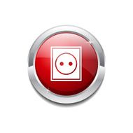 Plug Sign Red Vector Icon Button