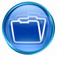 Folder icon blue isolated on white background