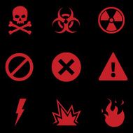 Vector Set of Warning Icons N3