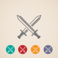 set of crossing swords icons fight concept
