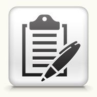 Square Button with Clipboard &amp; Pen