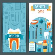 Medical banners design with dental equipment icons