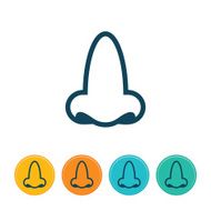Human Nose Icon - Outlines