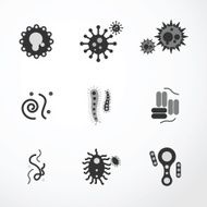 vector virus icons black colour