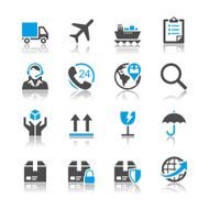 Logistics and shipping icons - reflection theme