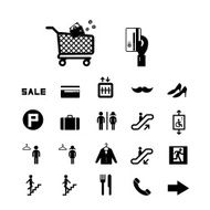 shopping mall icons set N2