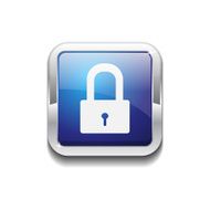 Protected Square Blue Vector Web Button Icon